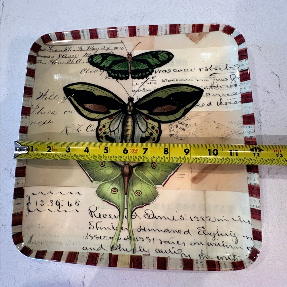 John Derian for Target Melamine Square Butterfly Print Decorative Tray - Picture 2 of 5